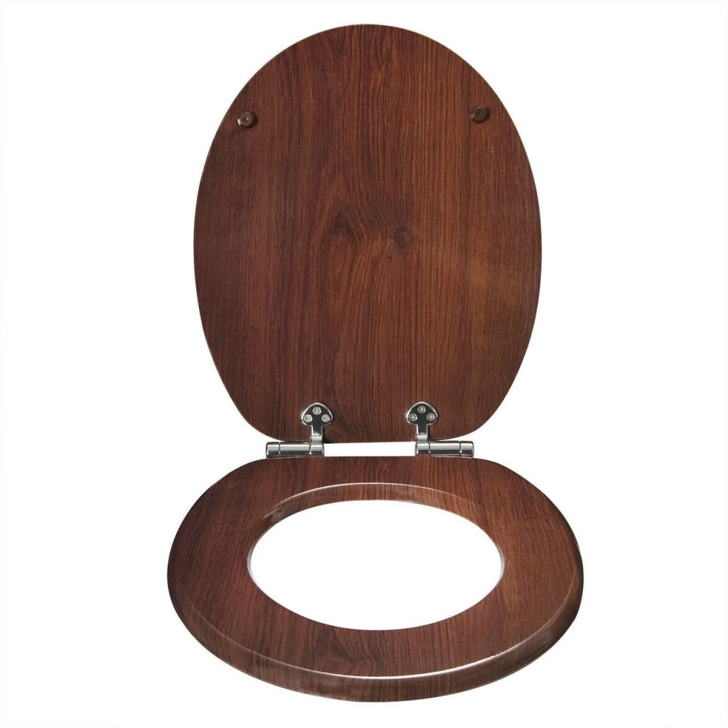 Sedile WC con meccanismo di chiusura ammortizzata in MDF faggio scuro 19_0000644