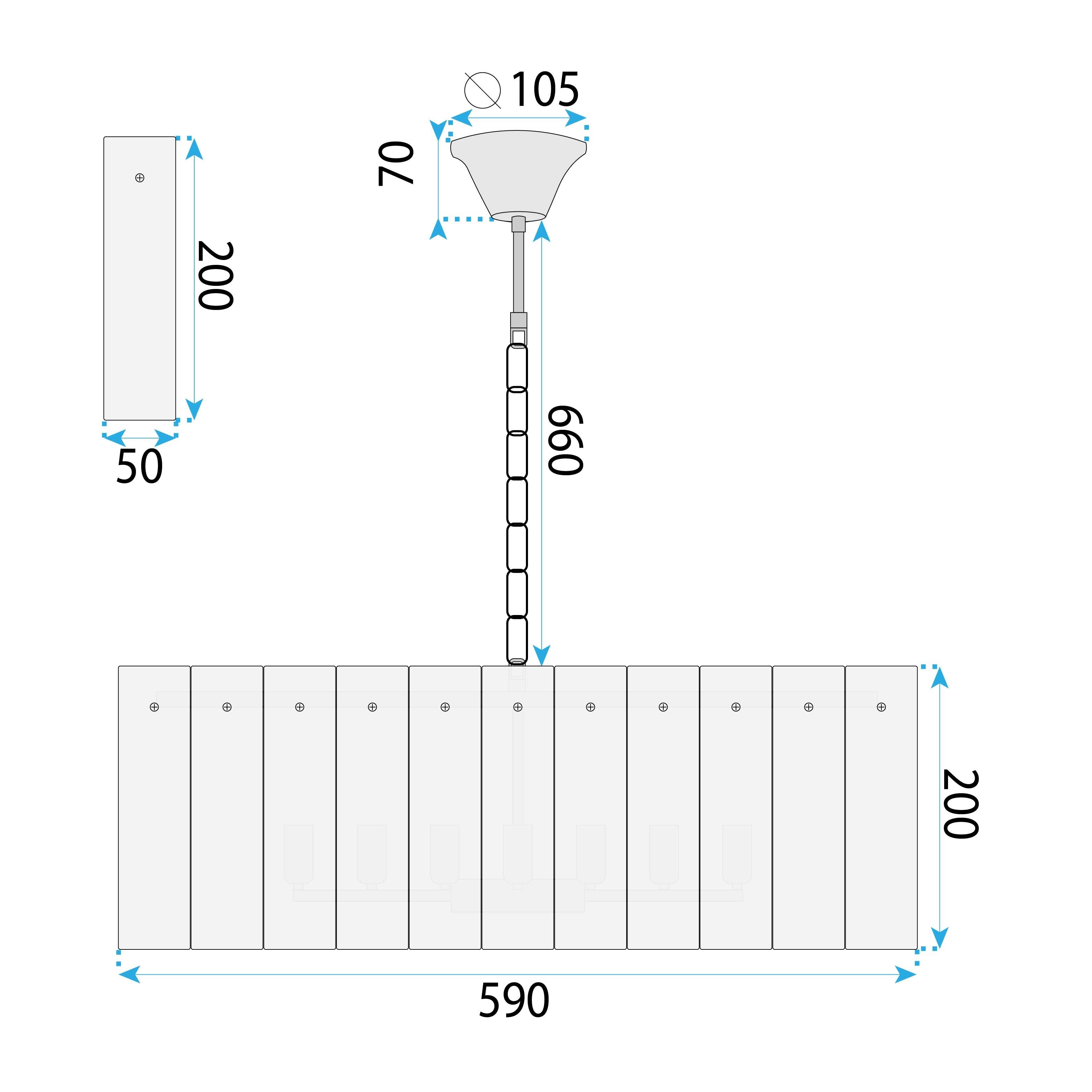 Lampada Cristal App1779-cp 60cm Gold