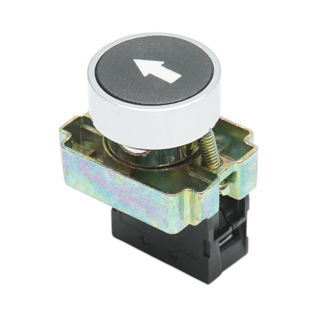 Pulsante nero con ritorno e marcatura 1NO, 400V/10A, LAY5 Breckner Germany