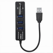 Trade Shop - Hub 3 Porte Usb 2.0 + Lettore Di Schede Memoria Micro Sd/sd Dati Ricarica Hub-01 -