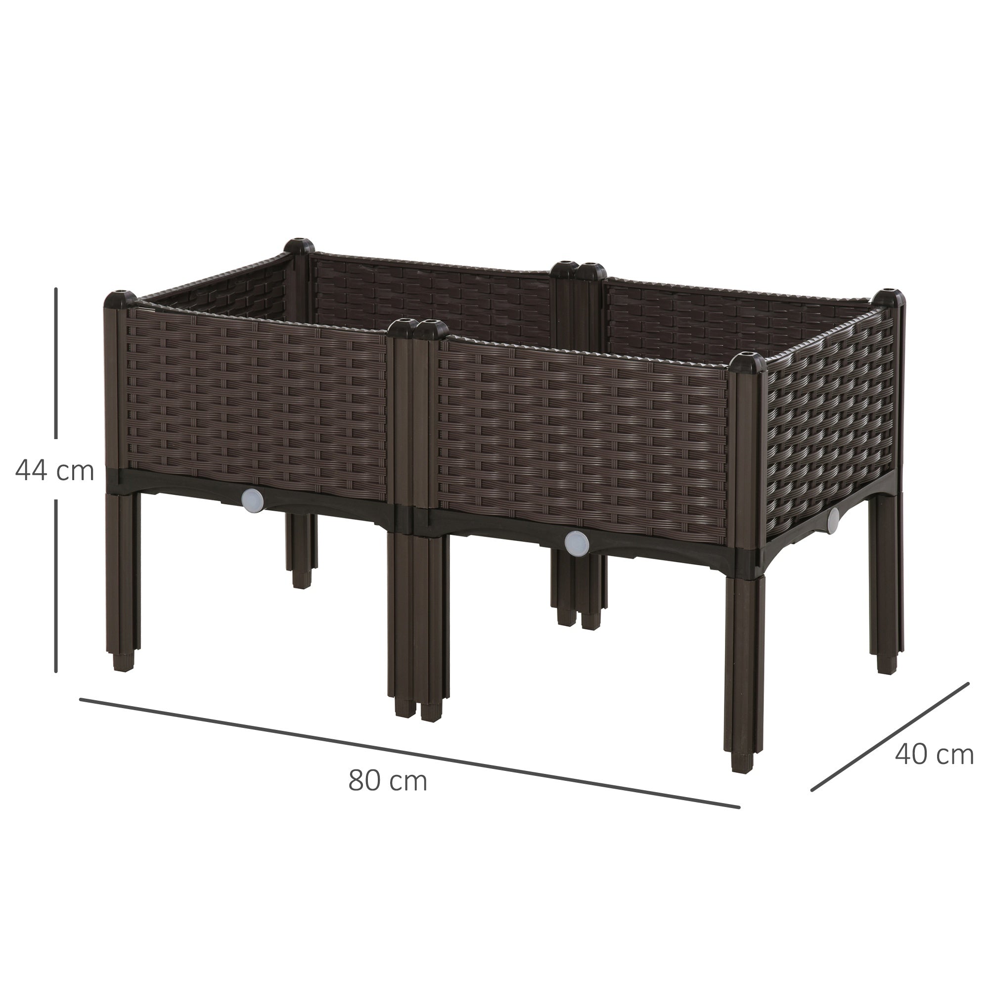Fioriera da Giardino 40x40x44 cm in Polipropilene Marrone