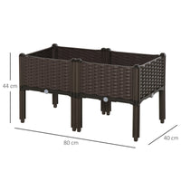 Fioriera da Giardino 40x40x44 cm in Polipropilene Marrone