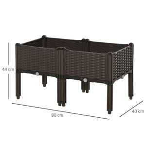 Fioriera da Giardino 40x40x44 cm in Polipropilene Marrone