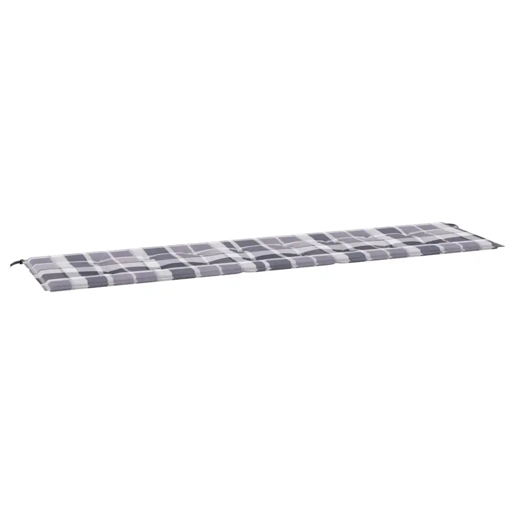 Cuscino per Panca a Quadri Grigi 200x50x4cm Tessuto Oxford 314103