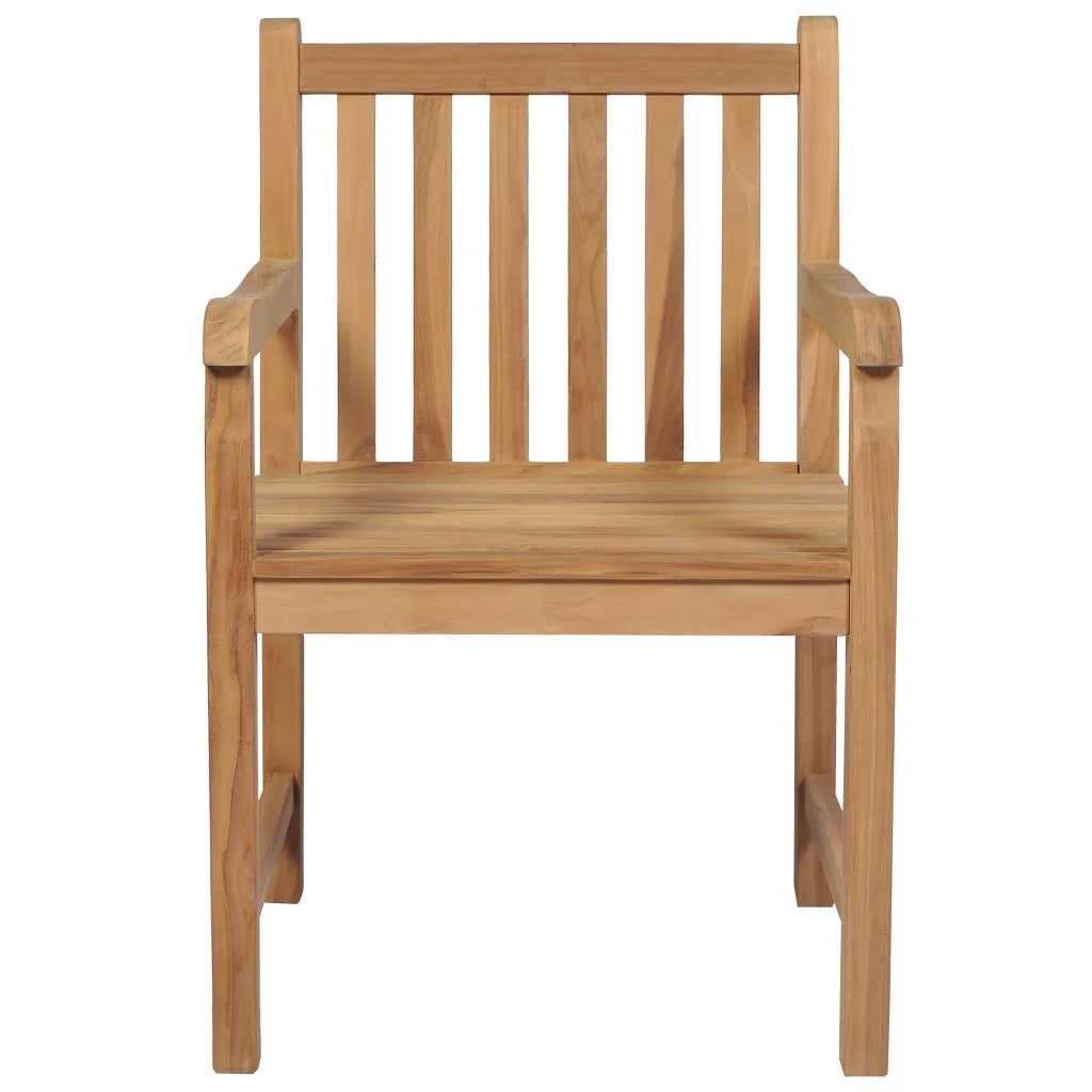 Sedie Giardino 2 pz con Cuscini Grigi a Quadri Legno di Teak 3062744