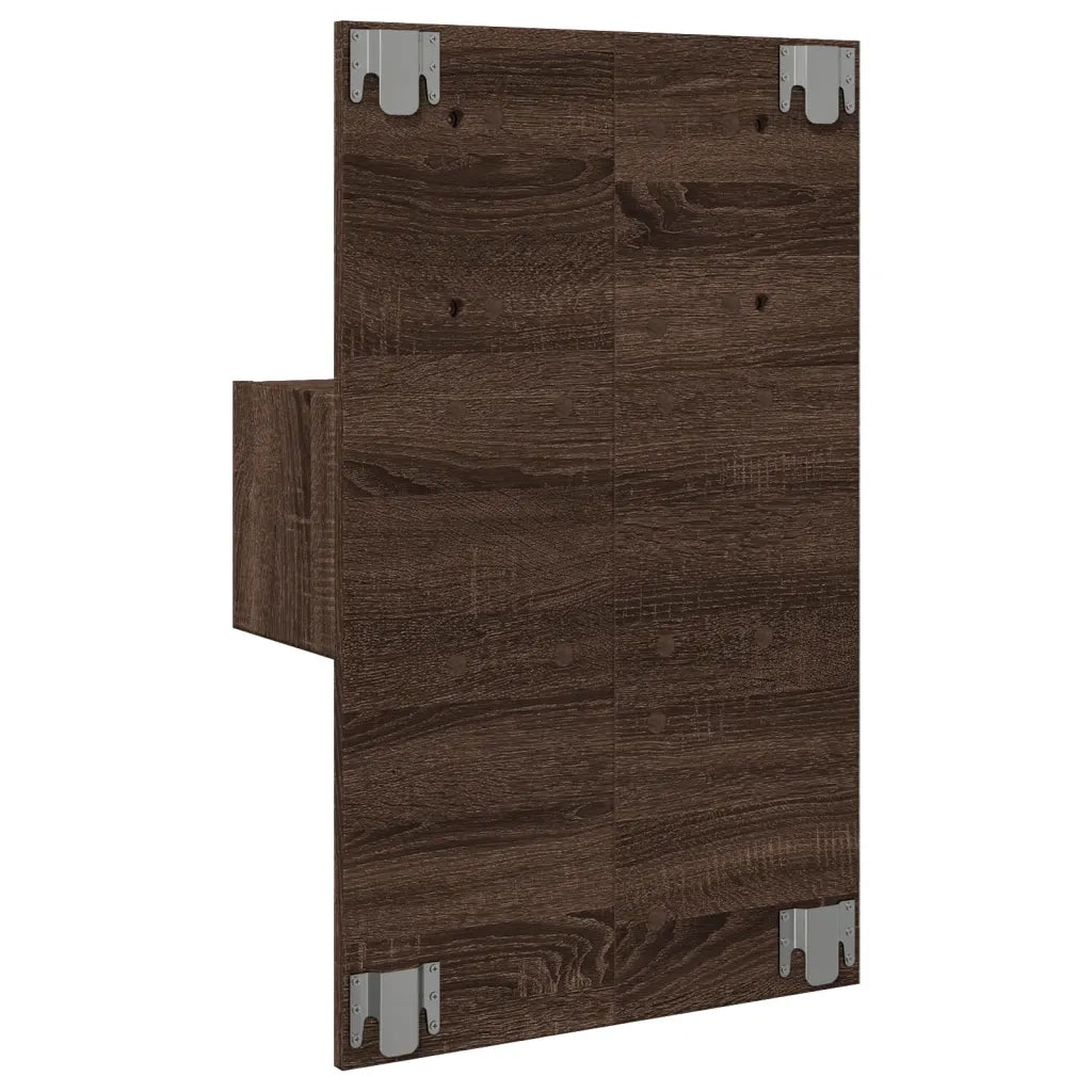 vidaXL Comodino a Parete con luci LED Rovere Marrone
