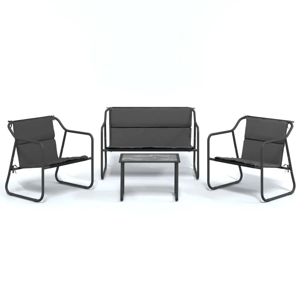 Set Salotto da Giardino 4 pz con Cuscini in Acciaio Antracitecod mxl 118229