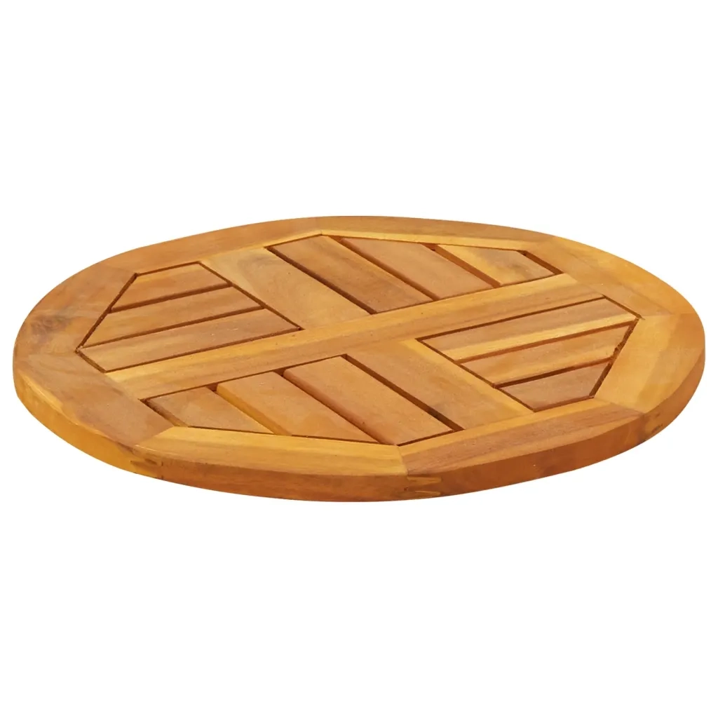 Piano per Tavolo Ã˜40x2 cm Rotondo in Legno Massello di Acacia