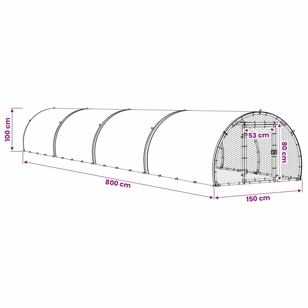 Pollaio Argento 800 x 150 x 100 cm Acciaio zincato 3434673