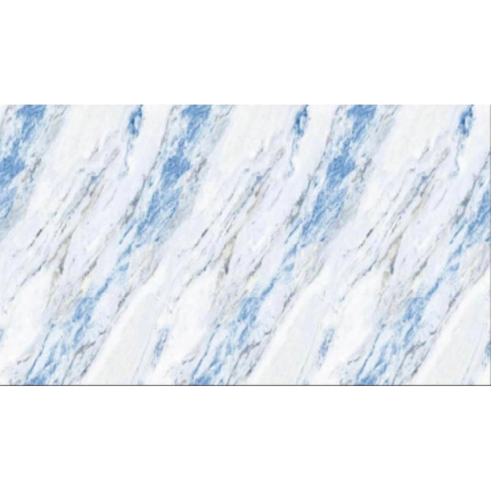 Trade Shop - Pannello Adesivo Effetto Marmo Bianco Con Riflessi Blu 120x300cm Pareti Paraschizzi Stanza -