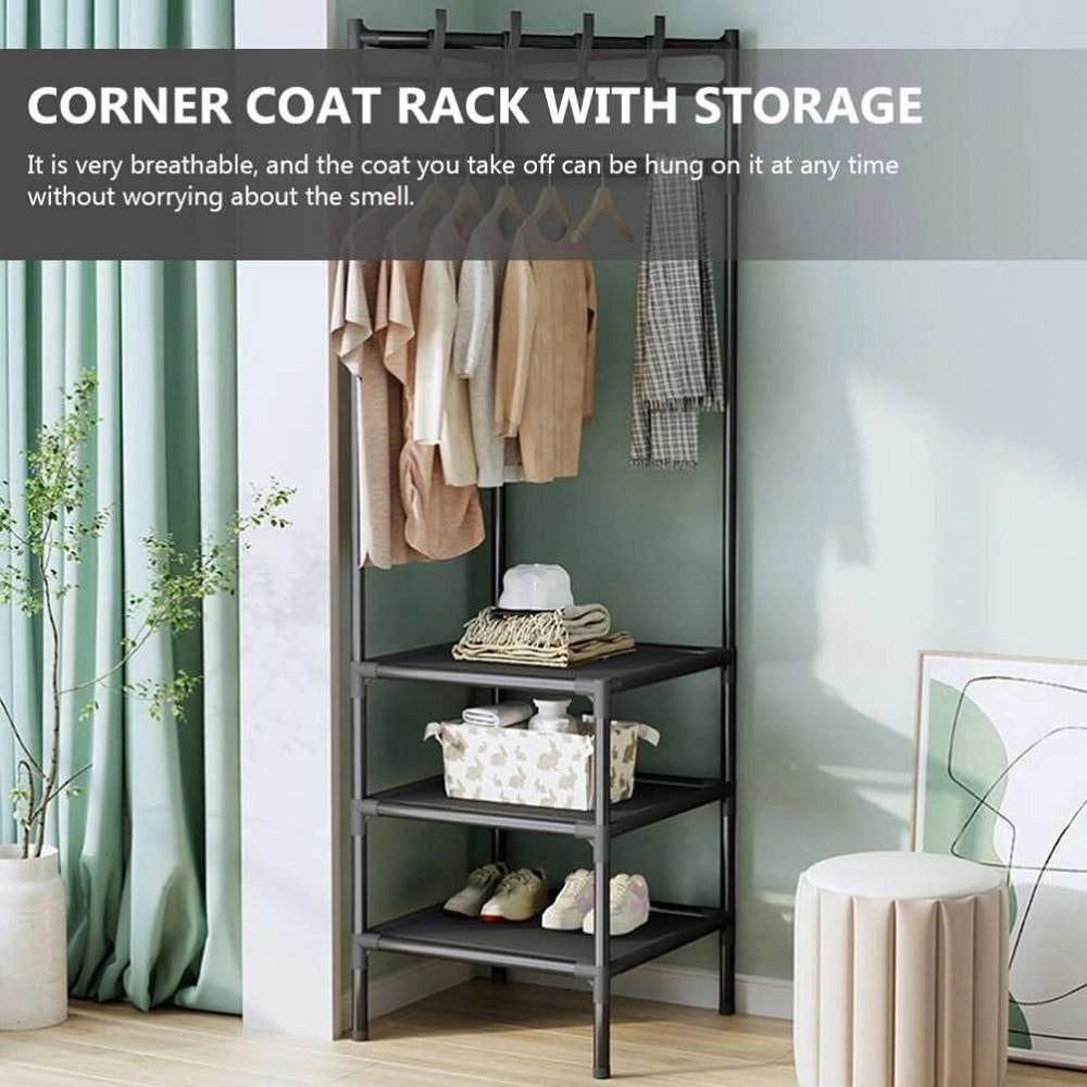 Trade Shop - Appendiabiti Ad Angolo In Metallo Armadio Organizer Abbigliamento Retrò Espositore -