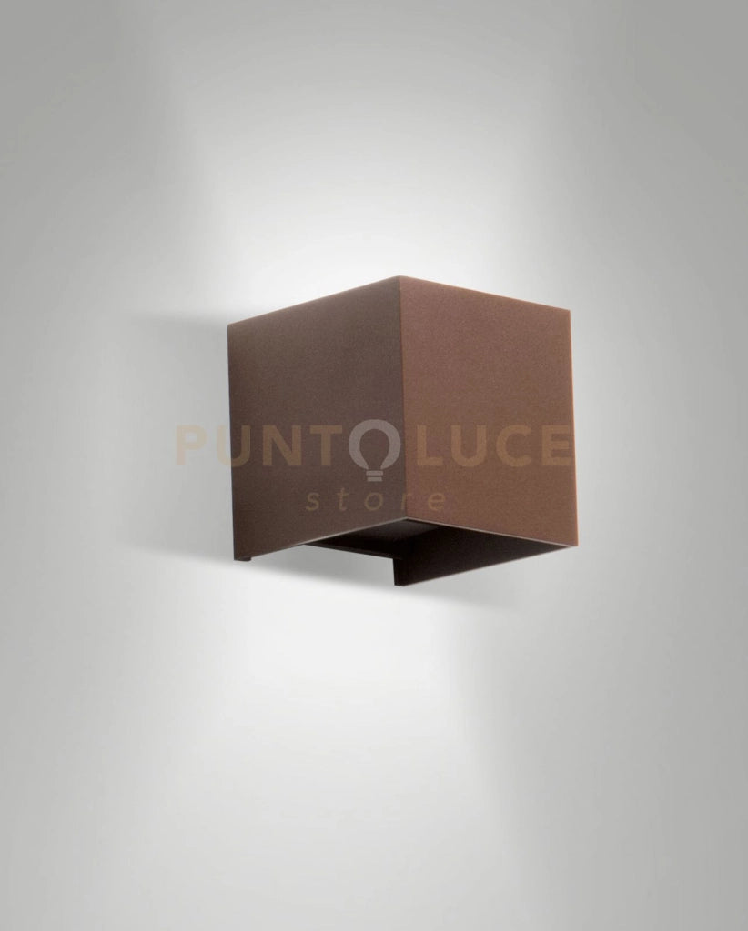 CUBA APPLIQUE DA ESTERNO  A LED DOPPIA EMISSIONE 12W 3000K 1448LM CORTEN IP54