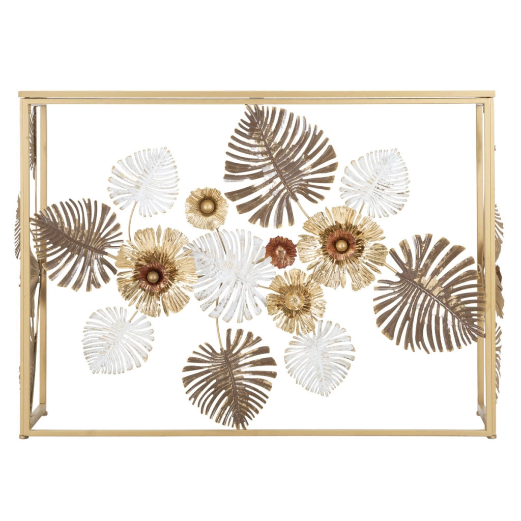 Tavolo Consolle Foglia 71, Multicolore, Metallo, 113x40x80 cm