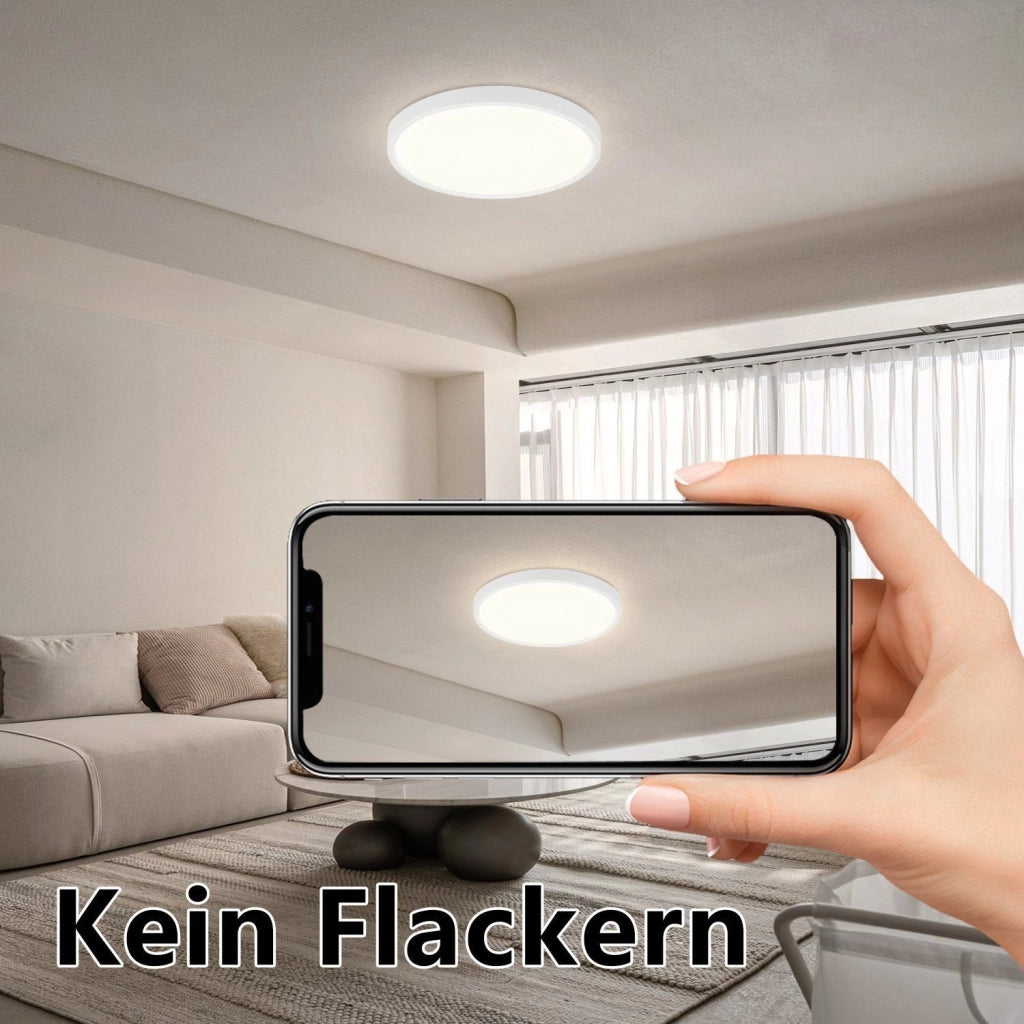 ZMH Lampada da soffitto plafoniera LED rotonda bianca 22cm 15W