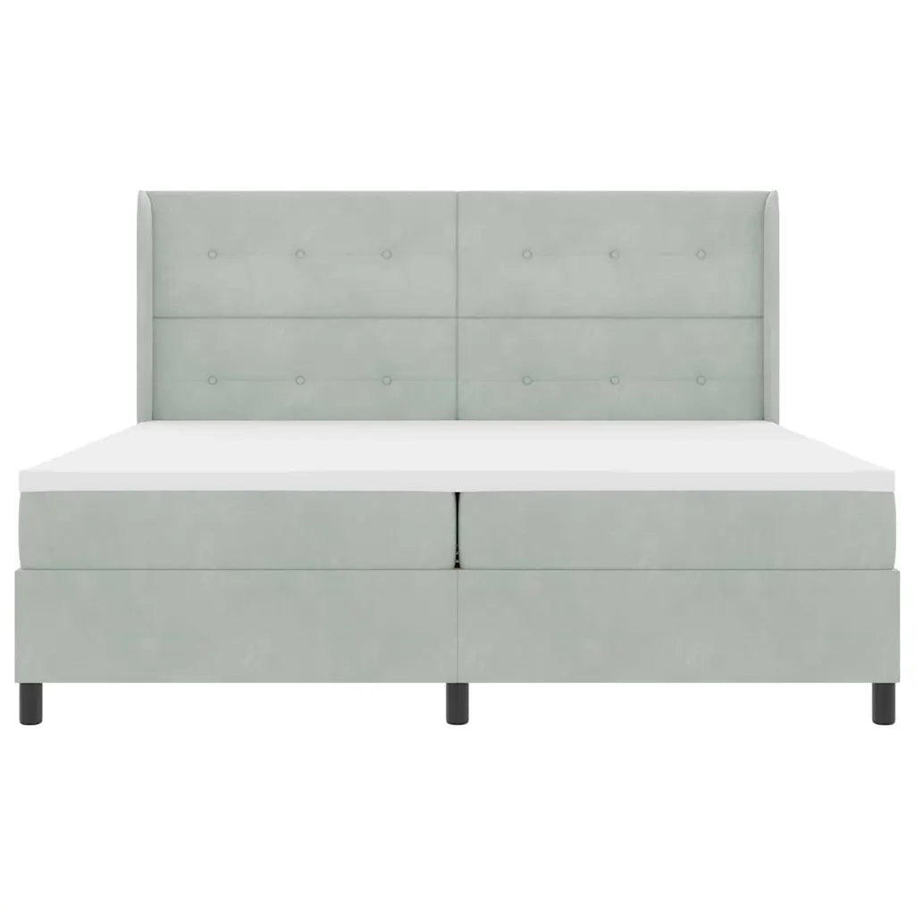 Letto a molle con materasso Grigio chiaro 200 x 200 cm Velluto 3342026