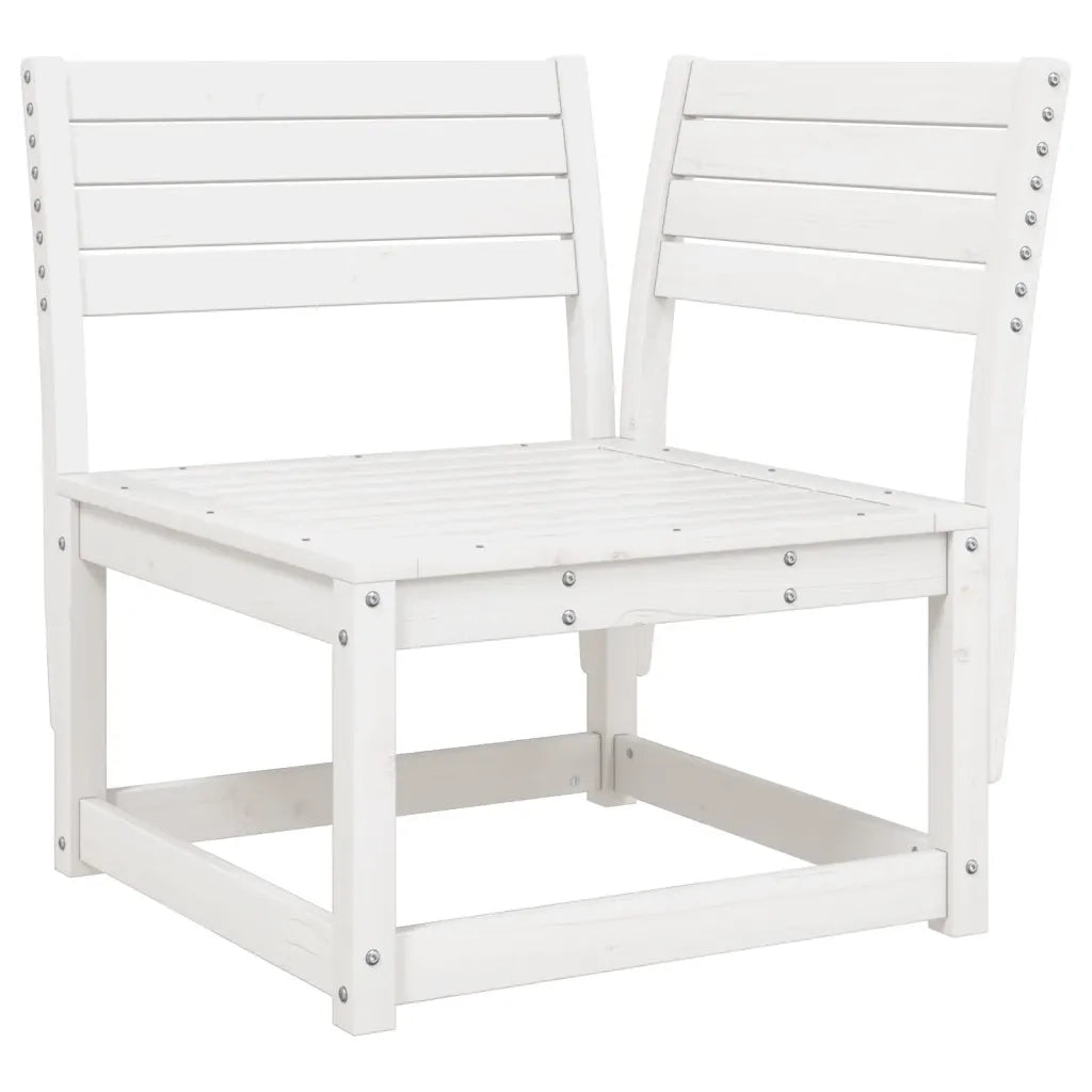 Set Divani da Giardino 6 pz Bianco in Legno Massello di Pino