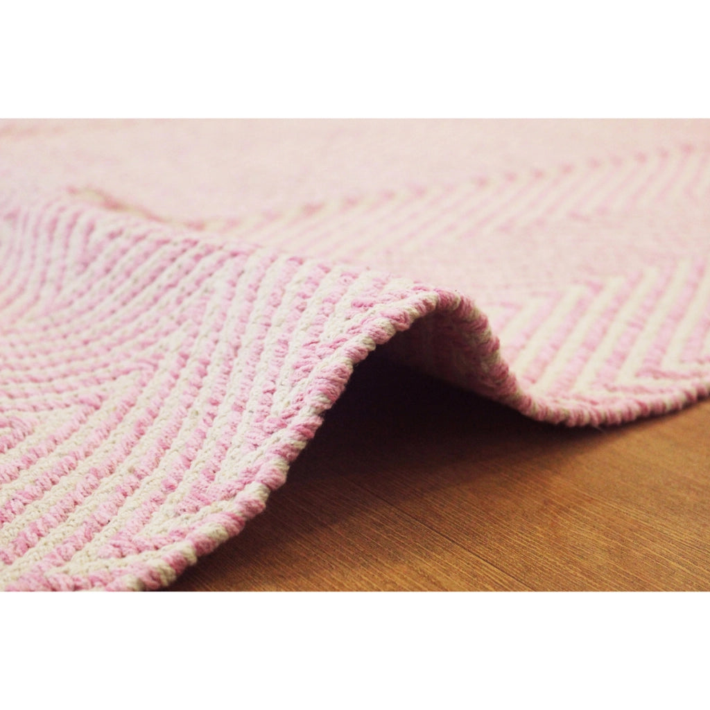 Tappeto Cocktail 500 in Cotone Tessuto a Mano Rosa