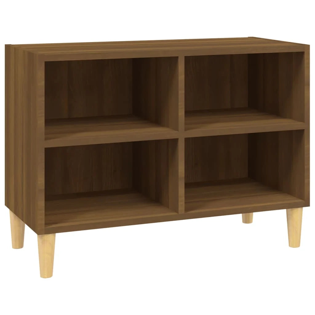 Mobile TV multimediale scaffale TV credenza mobile TV per sala da pranzo soggiorno camera da letto con gambe in legno massello di rovere 69,5 x 30 x 50 cm marrone 02_0026851