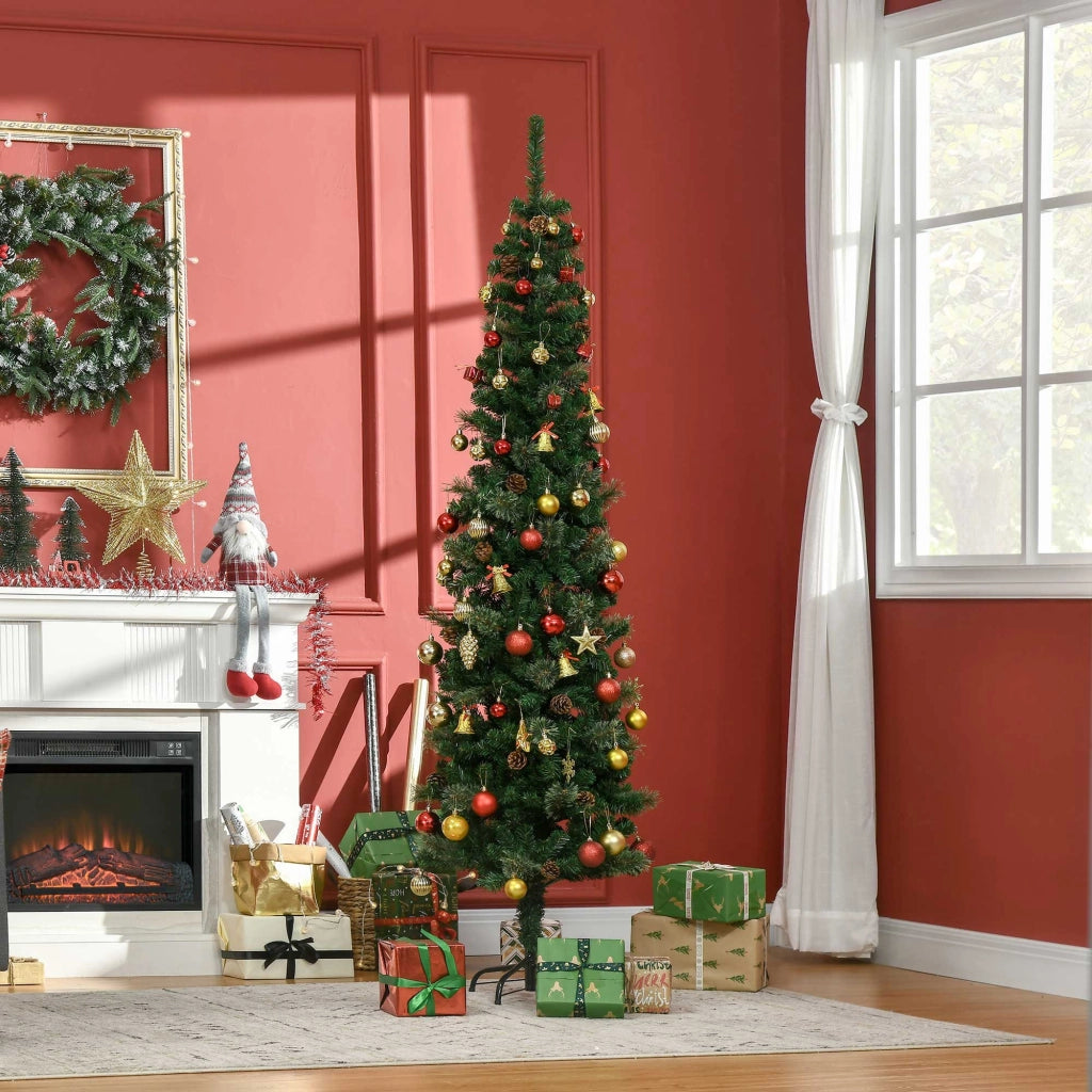 Albero di Natale Artificiale Sottile ¨C zephmum ¨C Verde 54x195 cm