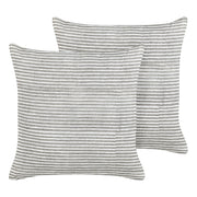 Set di 2 cuscini in lino e cotone con motivo a righe grigio e bianco 50 x 50 cm accessori salotto