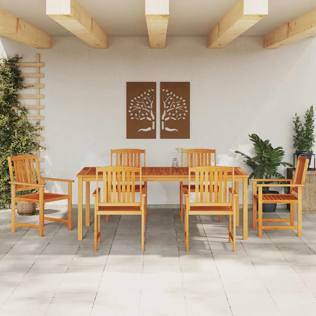 Set da Pranzo per Giardino 7 pcs Marrone