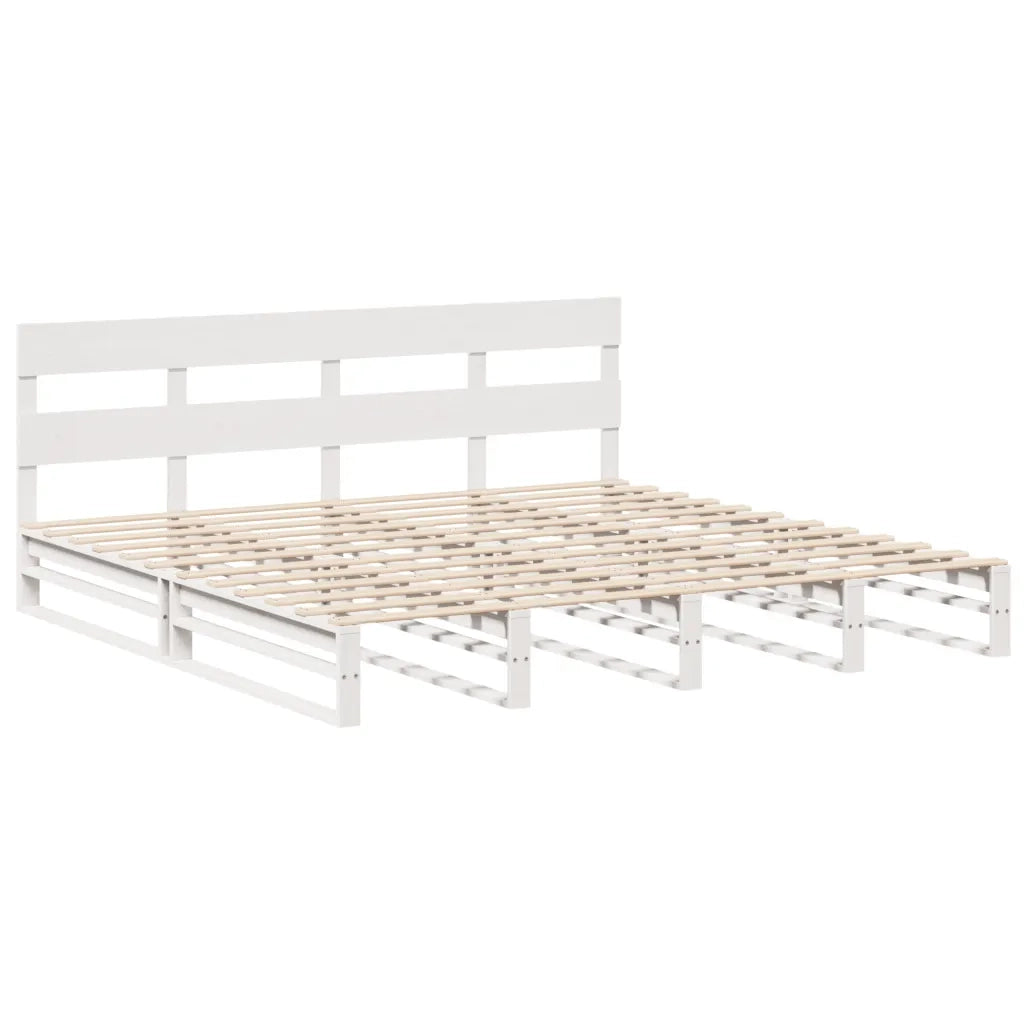 vidaXL Giroletto senza Materasso Bianco 200x200 cm Legno Massello Pino
