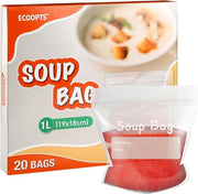 Borsa di Cucina 1000 ml - Borsa di Cucina Vetrata 235 x 184 cm - Borsa di Congelazione Spessa - Chiusura Aerea Doppia - Piatto per Versare - Borsa di Cucina Verticale per Alimentari confezioni congelate