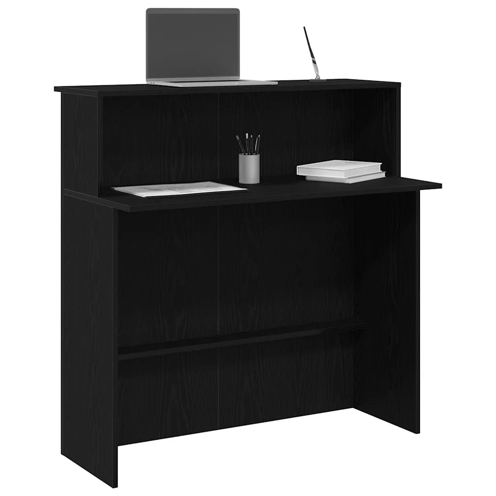 Banco Reception | Scrivania | Tavolo da Ufficio Nero 100x50x103,5 cm in Legno Multistrato