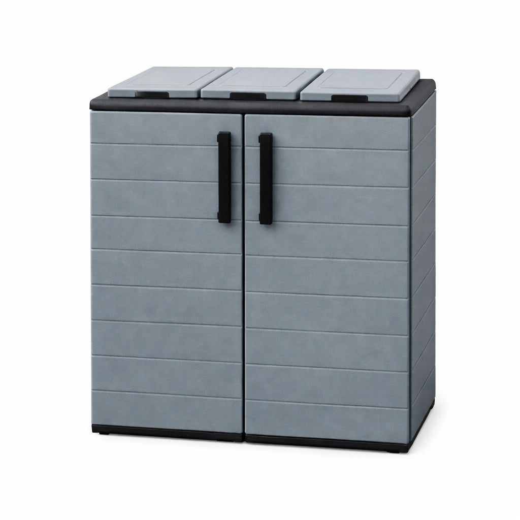 ARMADIO PATTUMIERA BASSO IN PLASTICA 3 SCOMPARTI DIMENSIONI 68 X 37 X H84 CM