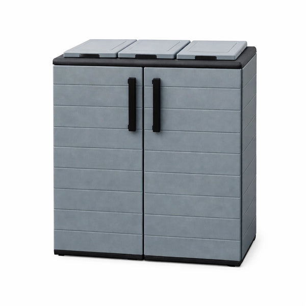 ARMADIO PATTUMIERA BASSO IN PLASTICA 3 SCOMPARTI DIMENSIONI 68 X 37 X H84 CM