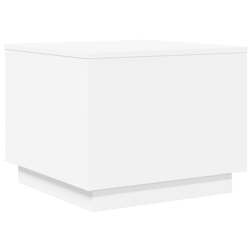 Tavolino da Salotto con Luci LED Bianco 50x50x40 cm 839868