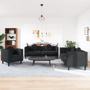 Set di Divani 3 pz con Cuscini Nero in Vellutocod mxl 116529