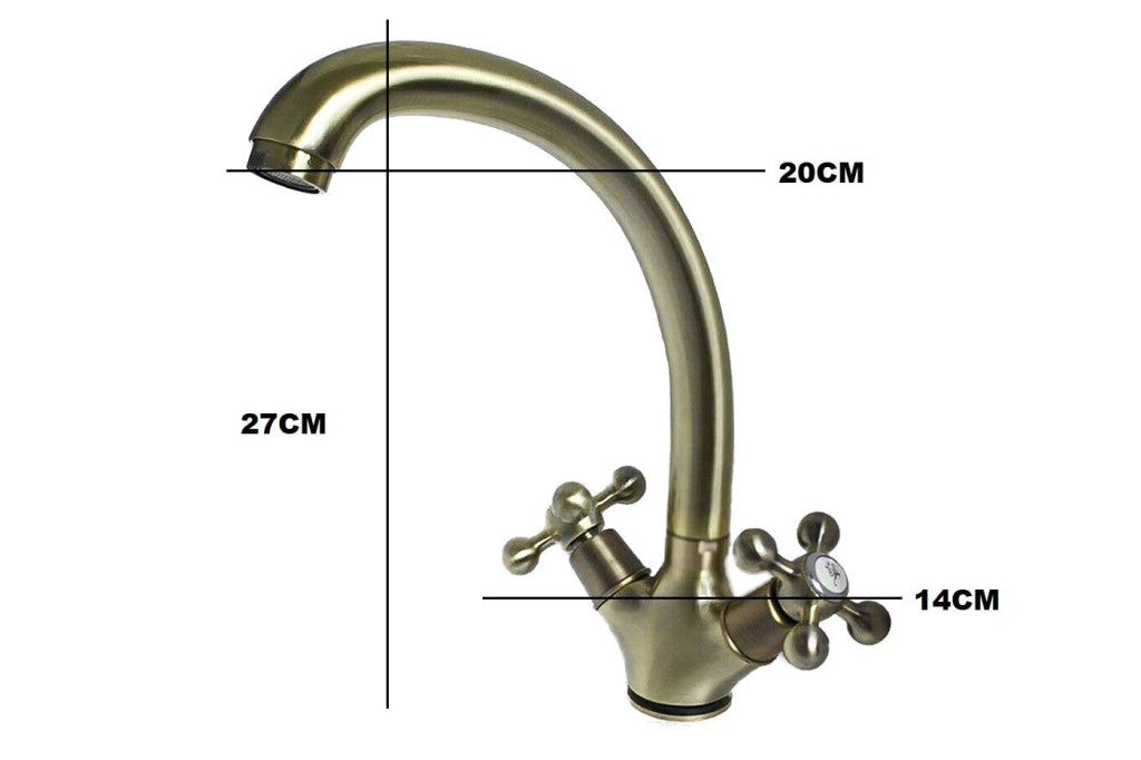 Rubinetto per cucina bronzato vecchio ottone vintage