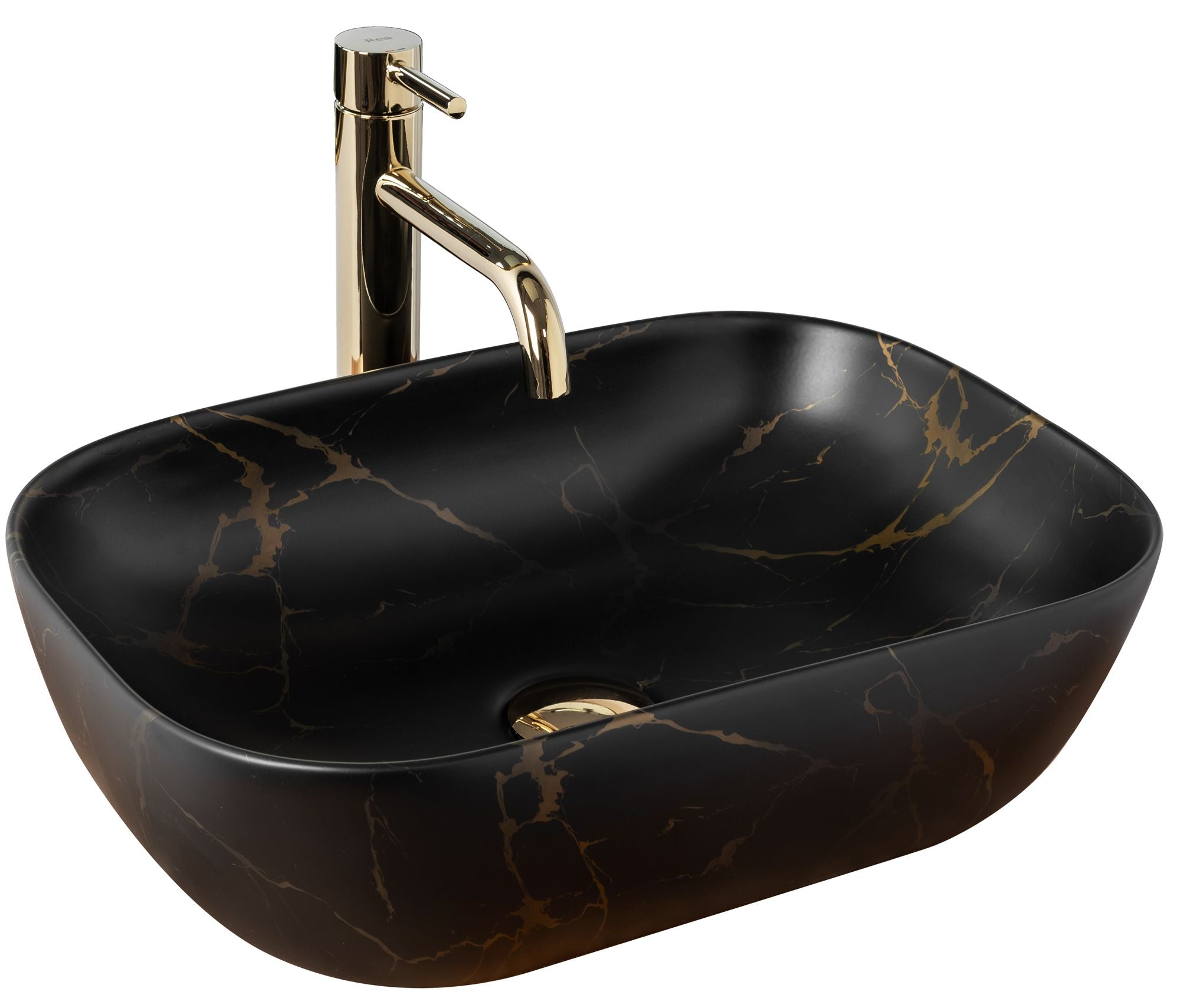 Lavabo Da Appoggio Rea Belinda Black Marble Mat