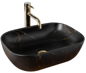 Lavabo Da Appoggio Rea Belinda Black Marble Mat