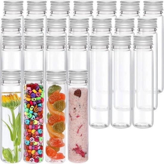 Contenitore di raccolta liquidi Boccette reattive con cerniere a vite - 110ml - Contenitore riutilizzabile trasparente per conservazione di caramelle, liquidi per festa, sabbia per bagno, decorazioni per fiori e opere d'arte.