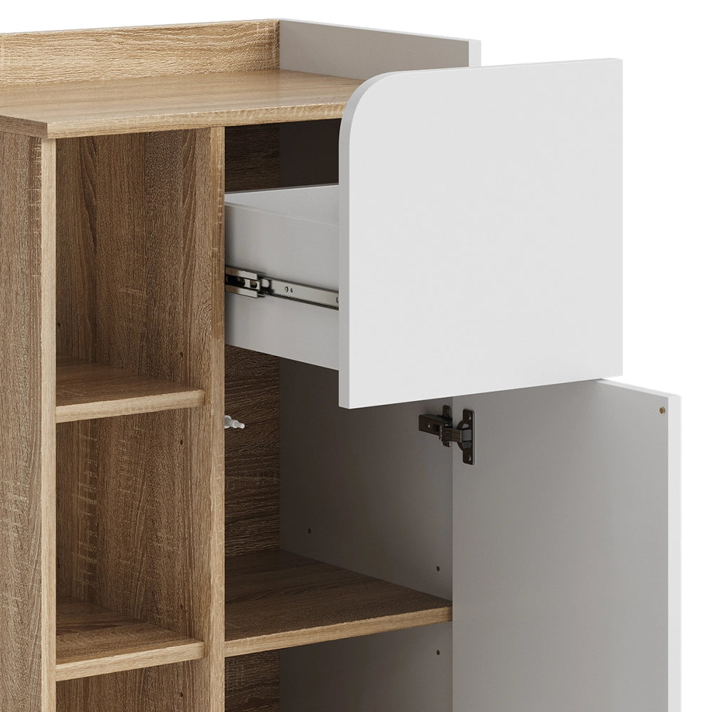 Vicco Mobiletto bagno Sonoma/Bianco 50 x 90 cm con anta e cassetto