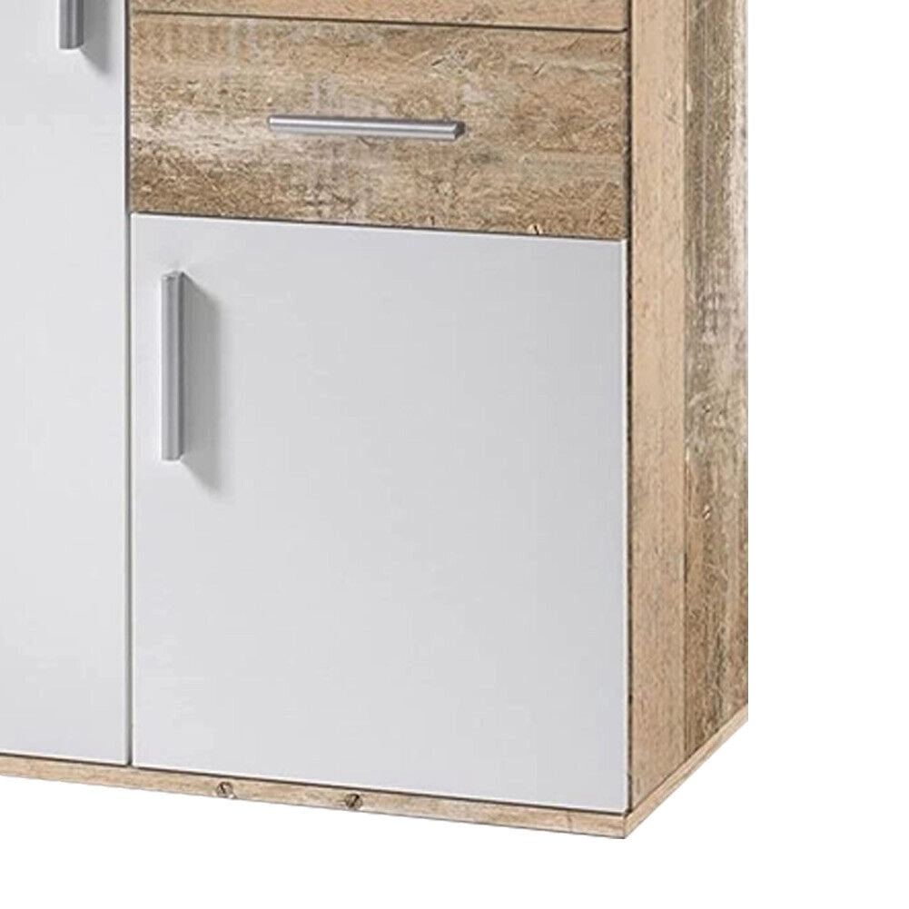 Mobile Madia con Cassetti Ante 2 Ripiani Mobiletto Credenza Cucina Bagno Moderna