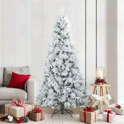 Albero di Natale Artificiale Snodato Foderato di Neve Bianco 42019309