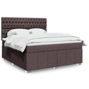 Giroletto a Molle con Materasso Marrone Scuro 180x200cm Tessuto 3294057
