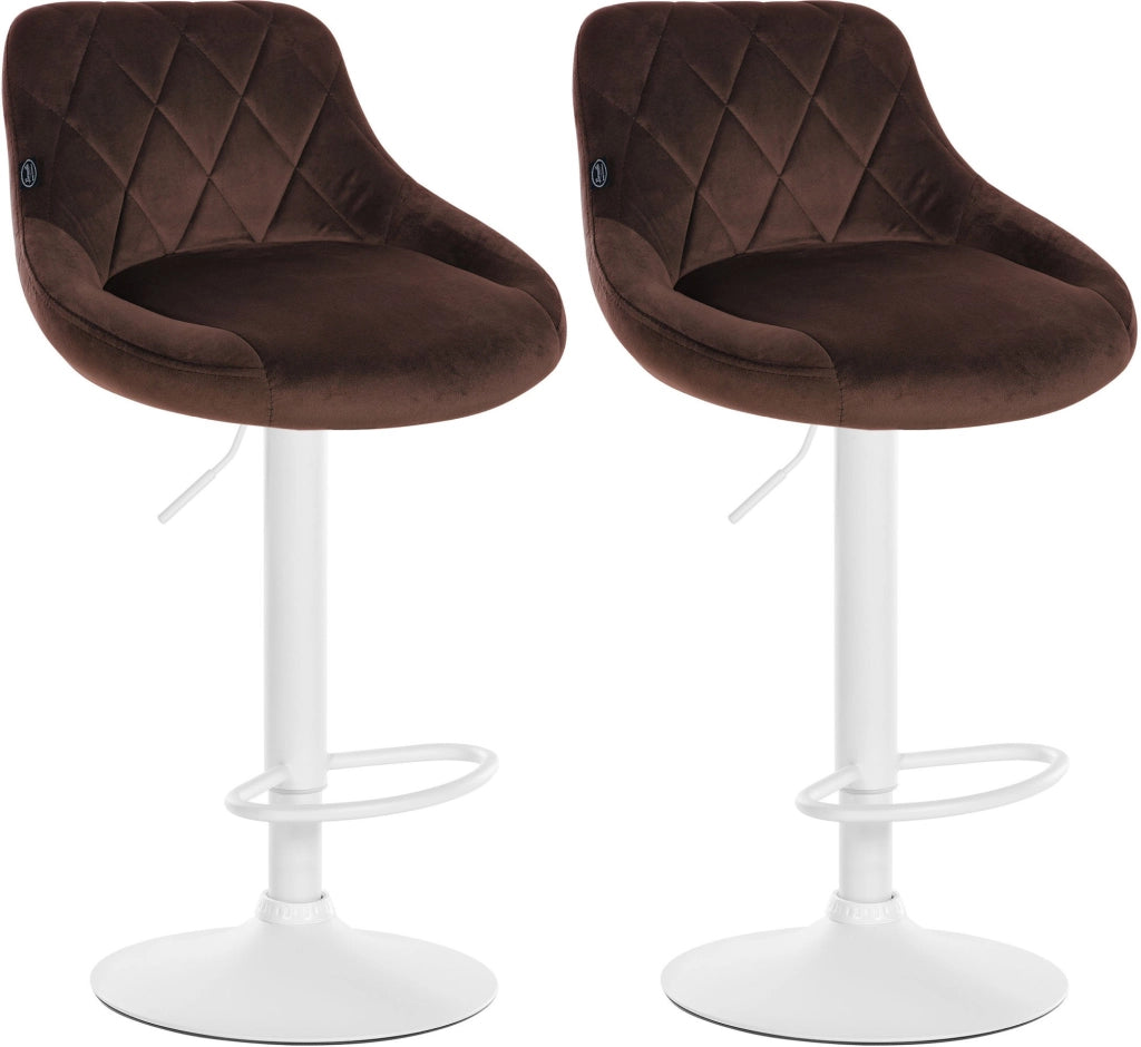 2er Set Barhocker Lazio Samt weiЯ