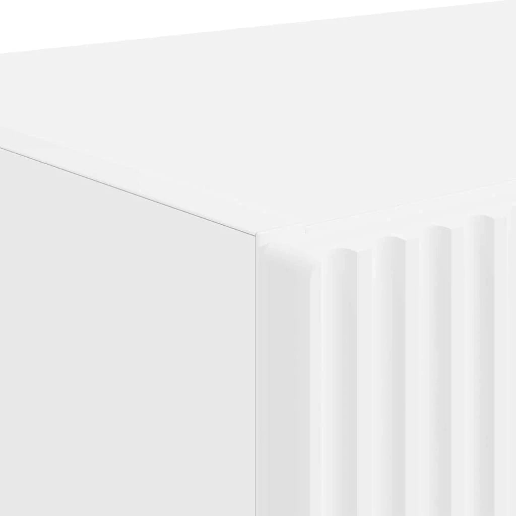 Mobile TV a parete dal design contemporaneo con pratico vano contenitore 59,5 x 31 x 80 cm legno composito bianco 02_0055030