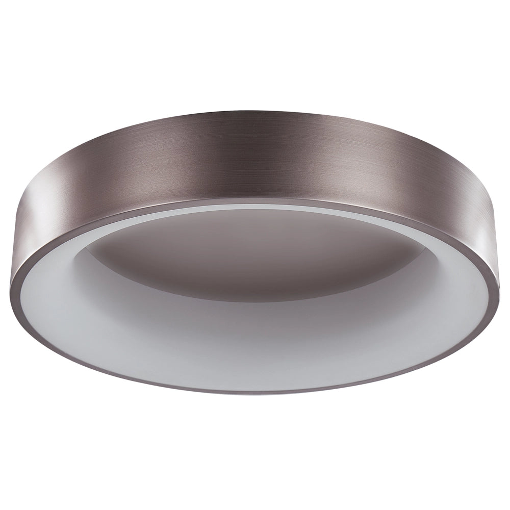 Plafoniera Marrone Chiaro Materiale Sintetico Acciaio Luci LED Integrate Forma Rotonda Decorativa Illuminazione Moderna