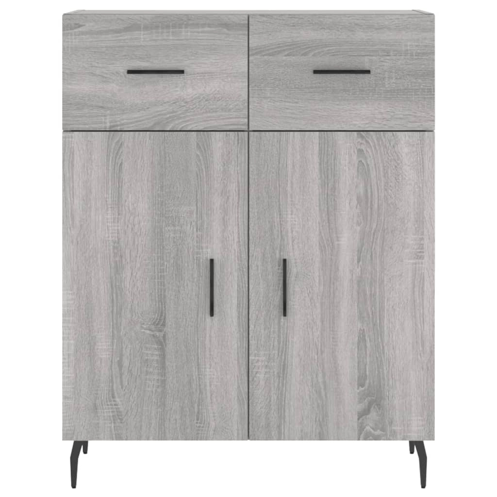 Buffet credenza cassettiera armadio mobile contenitore organizer cucina soggiorno salotto rovere Sonoma alto 69,5 x 34 x 180 cm legno ingegnerizzato grigio 02_0035509