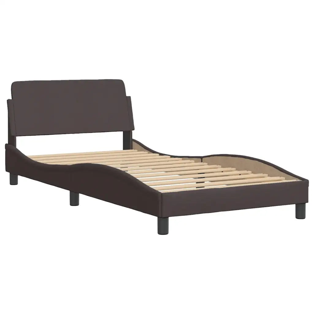 Giroletto senza Materasso Hvar Marrone Scuro 100x200 cm Tessuto