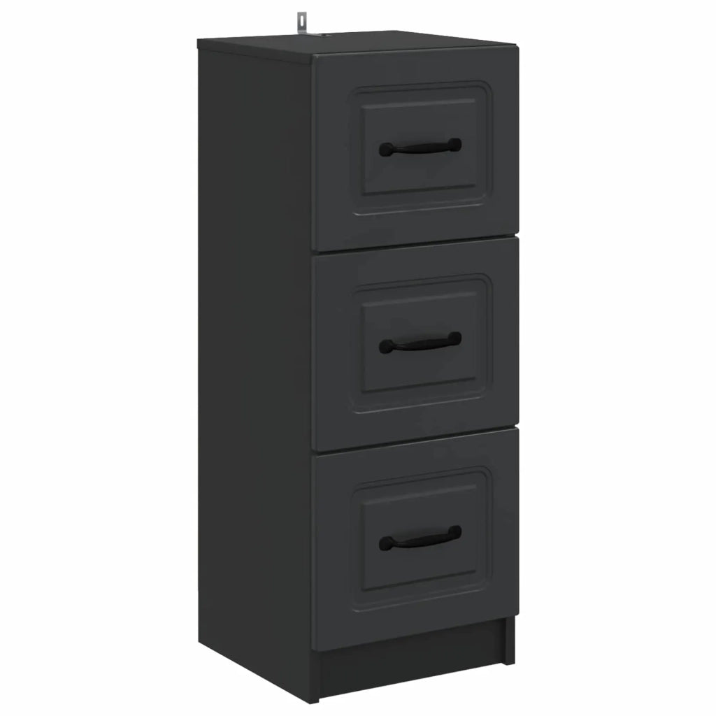 Mobile con Cassetti Nero 33 x 34,5 x 87 cm Legno ingegnerizzato 895766