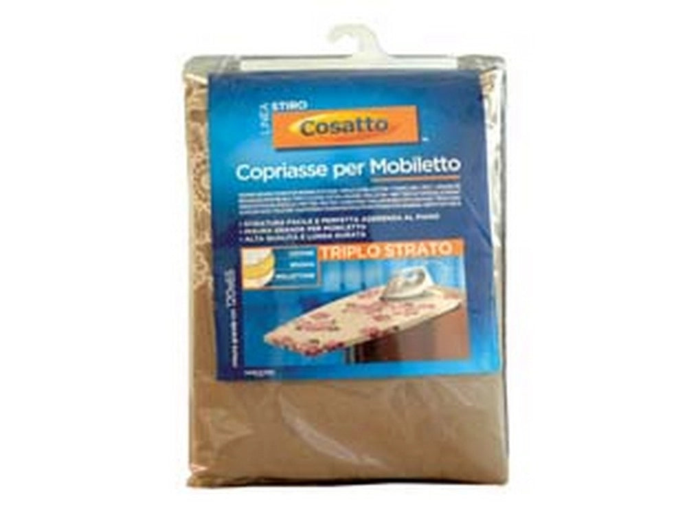 2pz copriasse per mobiletto stiro triplo strato con mollettone - cm.120x65 cod:ferx.fer333535