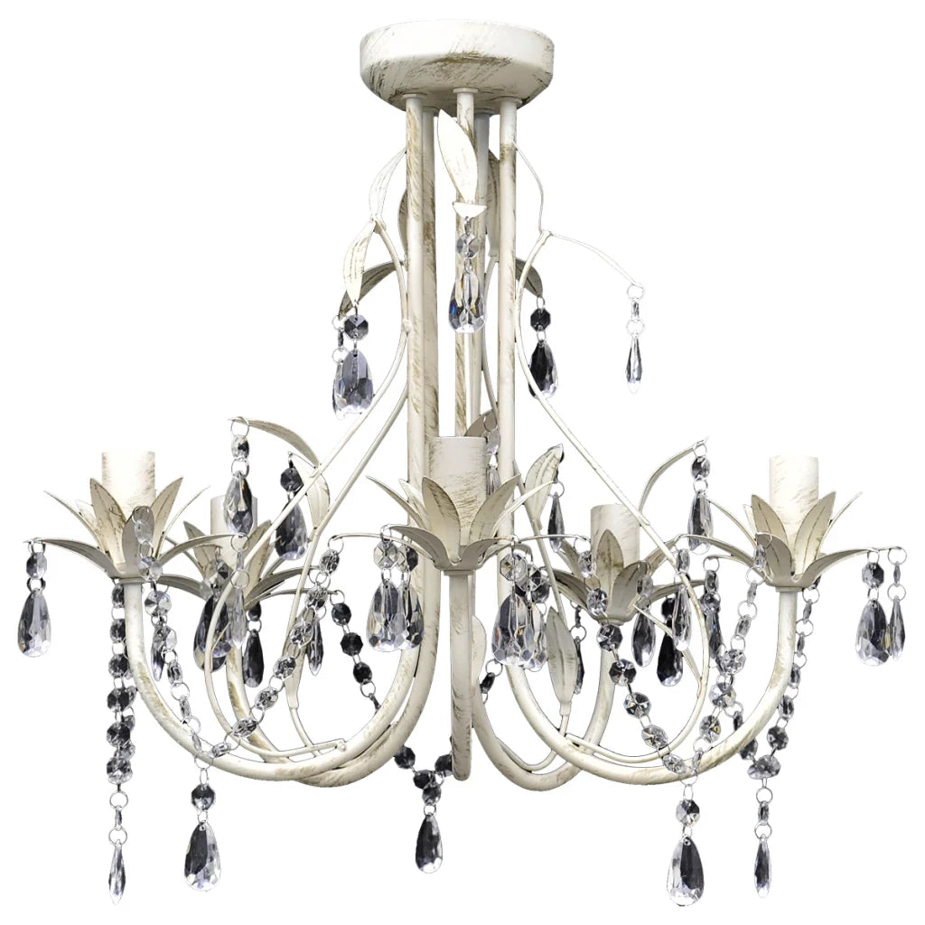 Lampada a sospensione in cristallo antico 42,5 cm bianco 2402018