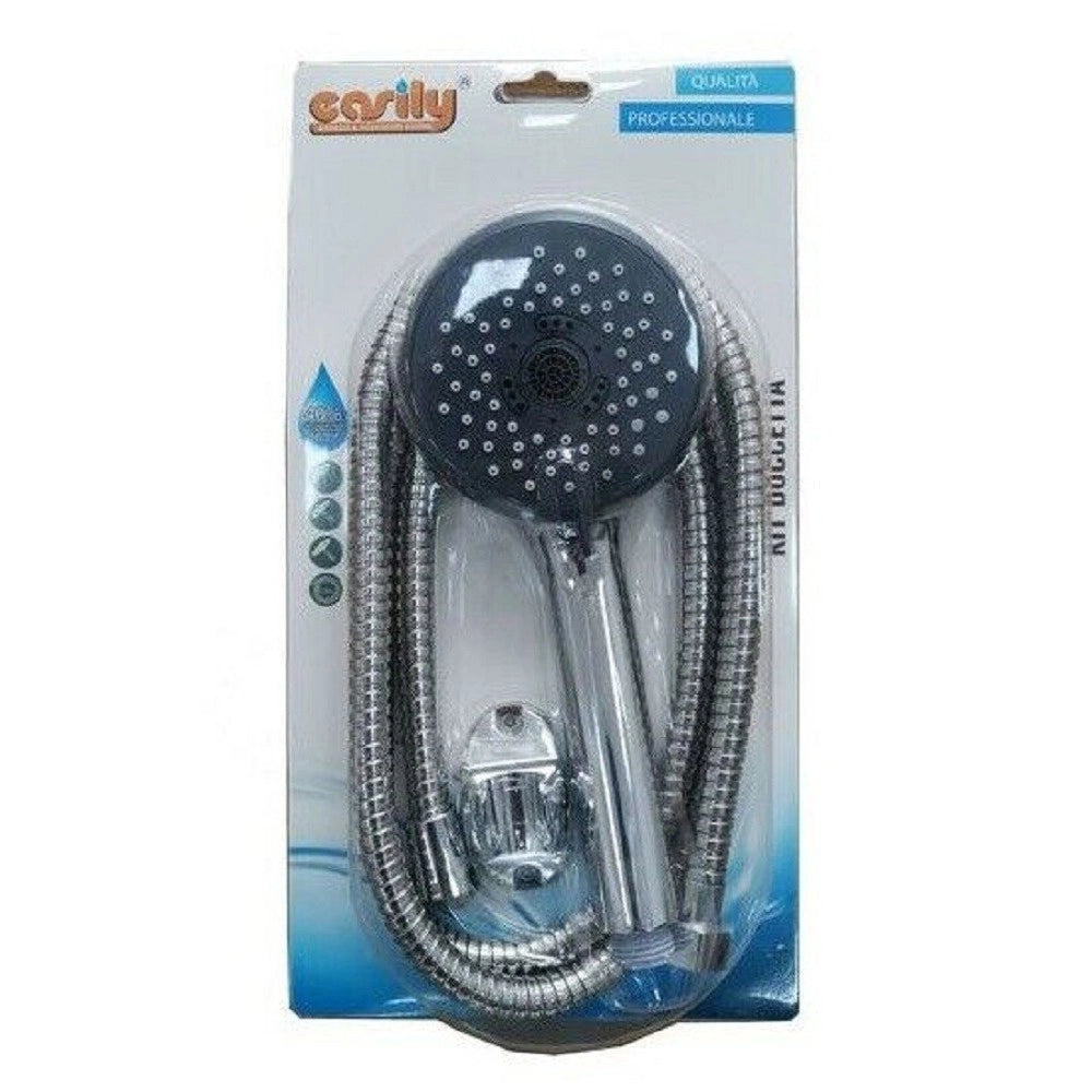 Trade Shop - Kit Bagno Doccetta Doccino Rotondo Soffione Doccia Con Laccio 1,8mt Staffa 69092 -