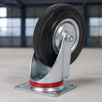 Ruota piroettante, rivestimento in gomma piena, Rotella 200mm max 150kg con nucleo in metallo